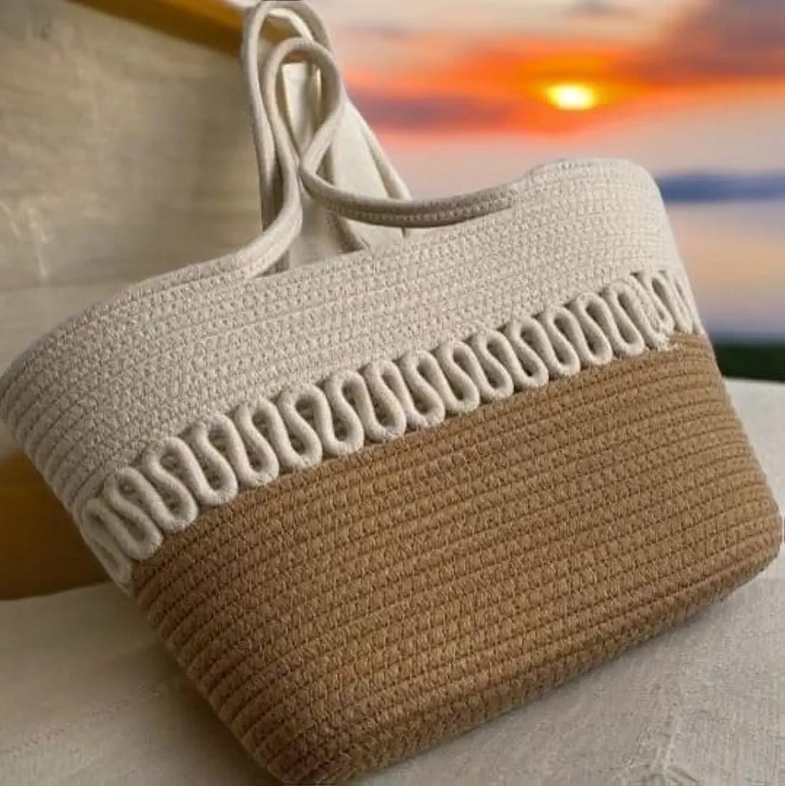 Trendy Straw Large Top Handle Bag For Women