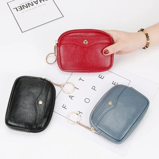 Cute Short Zipper Keychain Wallet For Women.