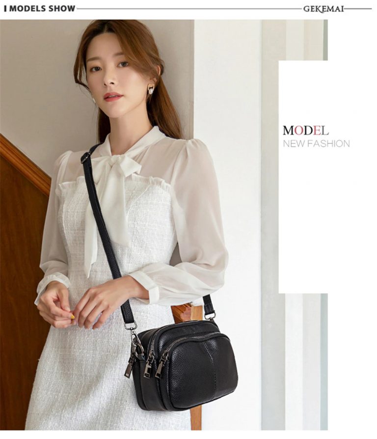 Fashion Solid Color Women’s Bags Casual Women Genuine Vegan Leather Shoulder Bags Luxury Designer Ladies Messenger Bag